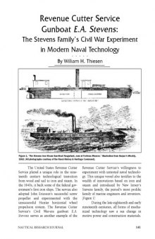 The Revenue Cutter Service Gunboat E.A. Stevens: The Stevens Family's Civil War Experiment in Modern Naval Technology