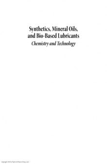 Synthetics, Mineral Oils, and Bio-Based Lubricants Chemistry and Technology