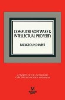 Computer Software & Intellectual Property: Background Paper