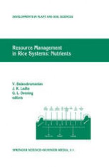 Resource Management in Rice Systems: Nutrients: Papers presented at the International Workshop on Natural Resource Management in Rice Systems: Technology Adaption for Efficient Nutrient Use, Bogor, Indonesia, 2–5 December 1996