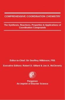 Comprehensive Coordination Chemistry Vol. 3: Main Group and Early Transition Metals (Vol 3)