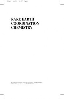Rare Earth Coordination Chemistry: Fundamentals and Applications