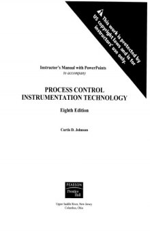Process Control Instrumentation technology 8th edition : Solutions Manual