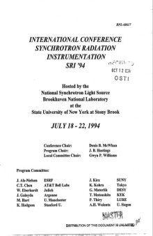 Synchrotron radiation instrumentation