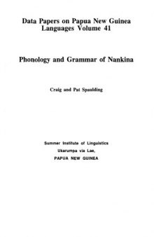 Phonology and Grammar of Nankina