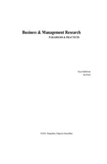 Business and Management Research Paradigms and Practices