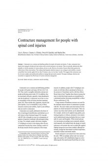NeuroRehabilitation 28, p.17 Contracture management for people with spinal cord injuries