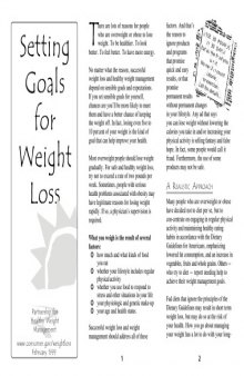 Setting goals for weight loss