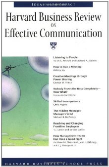 Harvard Business Review on Effective Communication (Harvard Business Review Paperback Series)  