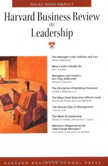 Harvard Business Review on Leadership (Harvard Business Review Paperback Series)