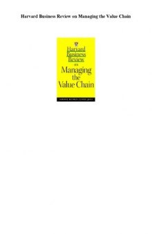 Harvard business review on managing the value chain
