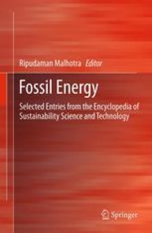 Fossil Energy: Selected Entries from the Encyclopedia of Sustainability Science and Technology