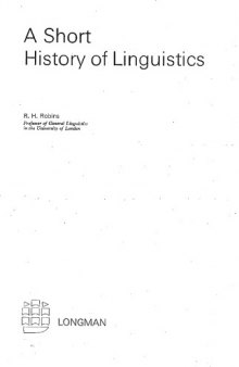 A Short History of Linguistics, original edition  