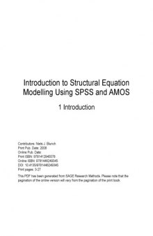 Introduction to Structural Equation Modelling Using SPSS and AMOS