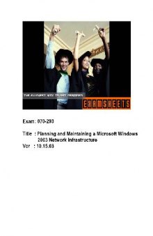 Planning and Maintaining a Microsoft Windows 2003 Network Infrastructure (ver. 10.15.03)