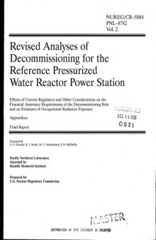 Analyses of Decommissioning the Reference PWR Power Station Vol 2 [appendices]