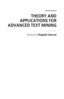 Theory and Applications for Advanced Text Mining