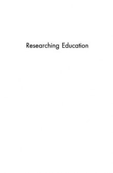 Researching education : data, methods and theory in educational enquiry