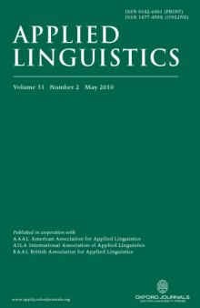 Applied Linguistics, volume 31, issue 2 , 2010