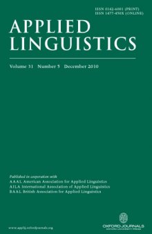 Applied Linguistics, Volume 31, issue 5, 2010