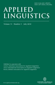 Applied Linguistics, Volume 31, Number 3, 2010