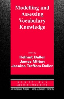 Modelling and Assessing Vocabulary Knowledge (Cambridge Applied Linguistics)