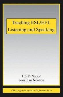 Teaching ESL EFL Listening and Speaking (Esl & Applied Linguistics Professional)