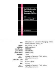 Individualizing the Assessment of Language Abilities (Multilingual Matters)