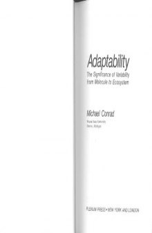 Adaptability: The Significance of Variability from Molecule to Ecosystem  