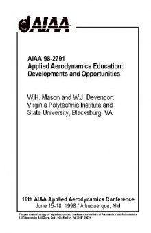 Mason & Devenport - Applied Aerodynamics Education, Aiaa-98-2791