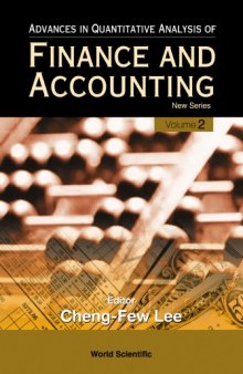 Advances in quantitative analysis of finance and accounting. / New series. Vol. 2