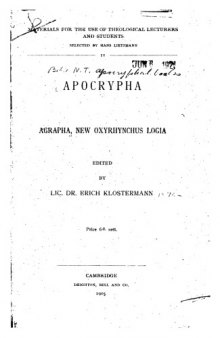 Agrapha, New Oxyrhynchus Logia