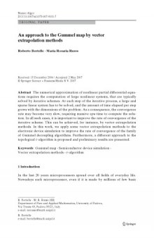 An approach to the Gummel map by vector extrapolation methods