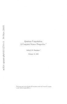 Quantum Computation - A Computer Science Perspective