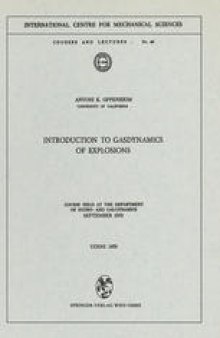 Introduction to Gasdynamics of Explosions: Course Held at the Department of Hydro- and Gas-Dynamics, September 1970