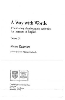 A Way with Words: Book 3 Student's book: Vocabulary Development Activities for Learners of English 