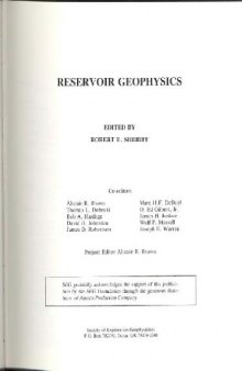 Reservoir geophysics