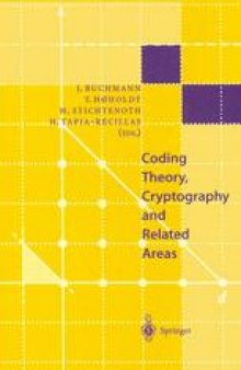 Coding Theory, Cryptography and Related Areas: Proceedings of an International Conference on Coding Theory, Cryptography and Related Areas, held in Guanajuato, Mexico, in April 1998