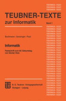 Informatik: Festschrift zum 60. Geburtstag von Günter Hotz