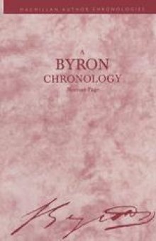 A Byron Chronology