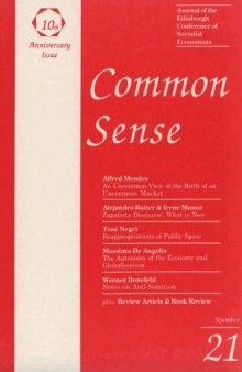 Common Sense'' Journal of the Edinburgh Conference of Socialist Economists vol 21