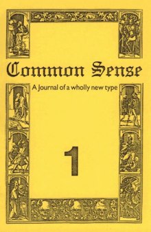 Common Sense: Journal of the Edinburgh Conference of Socialist Economists vol 1