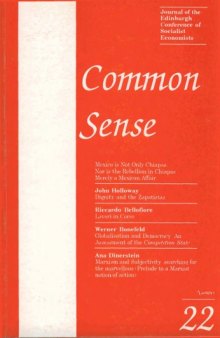 Common Sense: Journal of the Edinburgh Conference of Socialist Economists vol 22