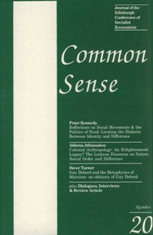 Common Sense: Journal of the Edinburgh Conference of Socialist Economists vol20