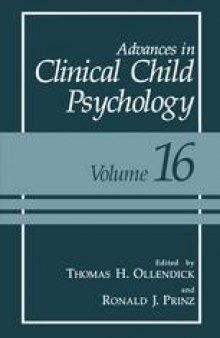 Advances in Clinical Child Psychology