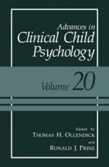 Advances in Clinical Child Psychology: Volume 20