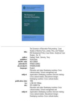 The dynamics of education policymaking: case studies of Burkina Faso, Jordan, Peru, and Thailand, Page 75