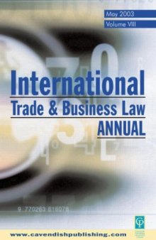 International Trade & Business Law Annual Vol VIII
