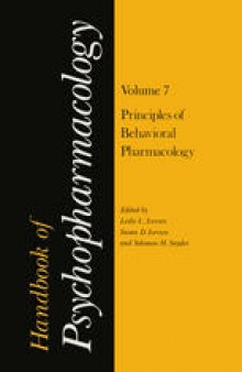 Handbook of Psychopharmacology: Volume 7: Principles of Behavioral Pharmacology