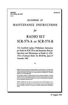 AN 08-10-94 SCR-578-A,B Radio Transmitter (maint.) (Mil TM)
